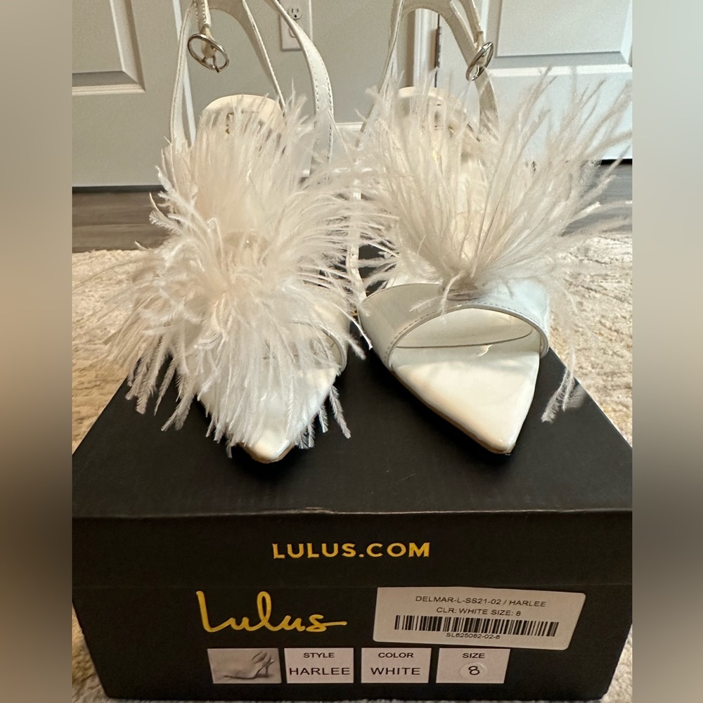 White Feather Heels